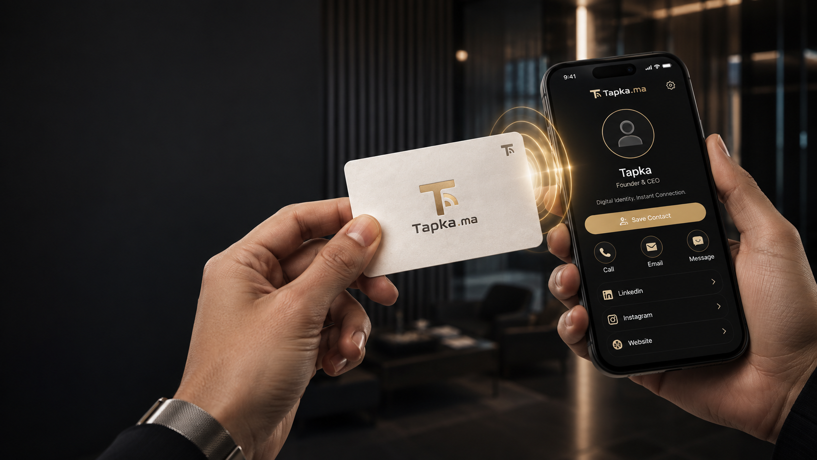 Tapka.ma | Carte NFC & identité digitale professionnelle