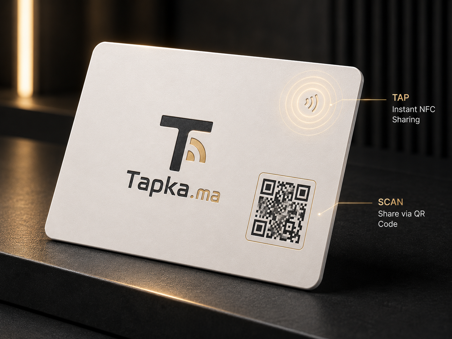 Carte Tapka avec NFC et QR code