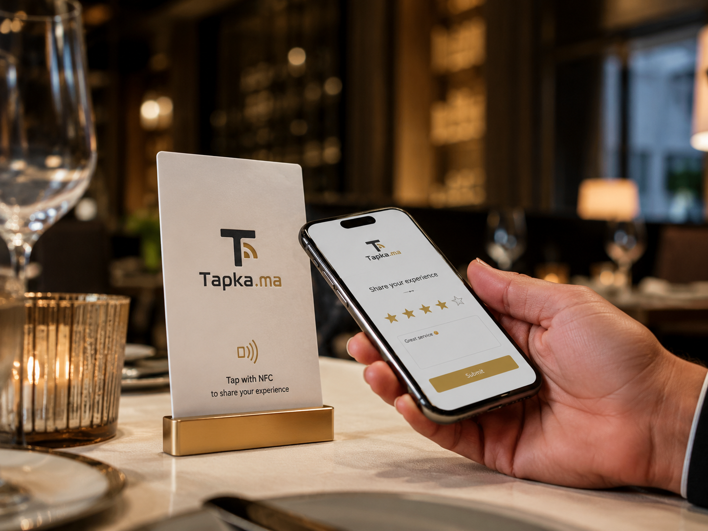 Carte Avis Google Tapka en restaurant