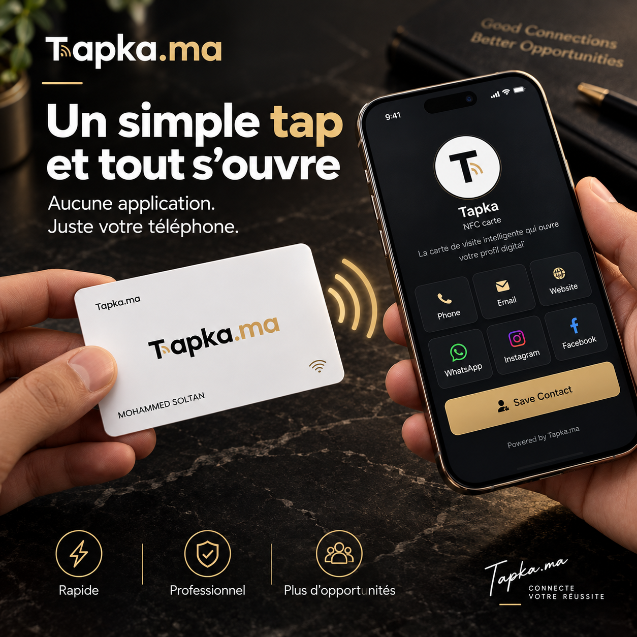 Carte NFC Tapka.ma personnalisée